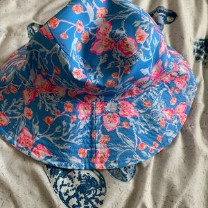 Lilly Pulitzer Blue and Pink Floral Hat